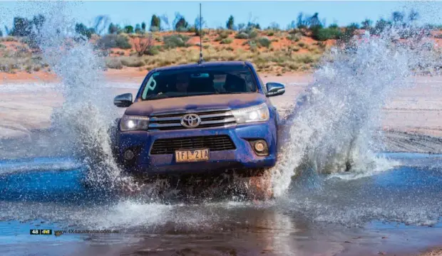  ??  ?? We relished the limited opportunit­ies to test out the Hilux’s 700mm wading depth.