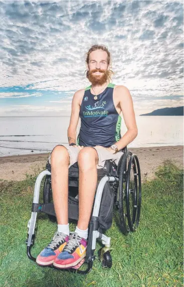  ?? Picture: SUPPLIED ?? EYE ON PRIZE: Jonas Luetke is looking to complete tomorrow’s Magnetic Island to Townsville Swim to raise funds to buy a race chair.