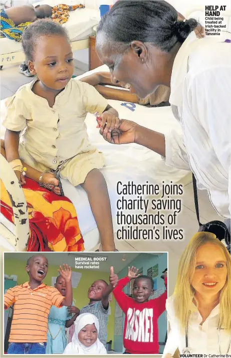  ??  ?? MEDICAL BOOST HELP AT HAND Child being treated at Irish-backed facility in Tanzania