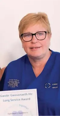  ?? Picture: Macmillan Cancer Support ?? Macmillan head and neck cancer nurse specialist Carolyn Faulkner, who is retiring from nursing after 42 years in the role.