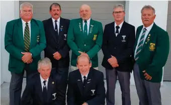  ?? Photos: Supplied ?? The Eden Rock and Surf angling masters team was made up of anglers from clubs in Stilbaai, Mossel Bay, George and Knysna. They are: (front from left) Linton Wood and Thomas Heath, (back) Hennie Klein, Peet May, Kallie Erasmus, Phillip van Niekerk and...