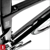  ??  ?? 1 1 The ‘Twin Vane’ split down tube was developed to improve stiffness but was found to have aero benefits as well 2 A direct-mount Dura-Ace calliper sits on the front of the redesigned fork, replacing the integrated brake on the previous version 3 An...