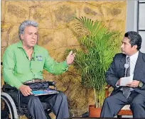  ?? CORTESÍA ?? Entrevista. Lenín Moreno durante su entrevista en Santa Elena.