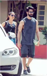  ??  ?? POST WORKOUT: (left) Bipasha Basu and Karan Singh Grover; (top) Mira Rajput and Shahid Kapoor