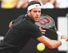  ?? AFP ?? Juan Martin del Potro in action at the Foro Italico before he was forced to retire in the third round with injury.