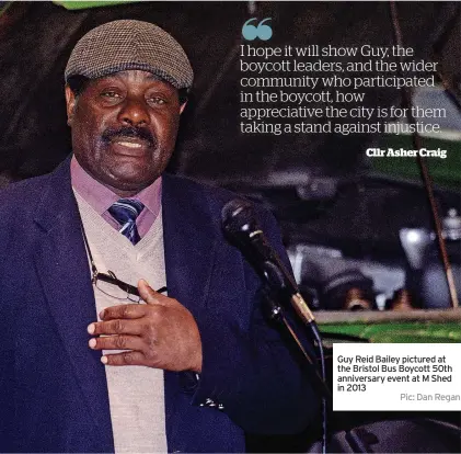  ?? Pic: Dan Regan ?? Guy Reid Bailey pictured at the Bristol Bus Boycott 50th anniversar­y event at M Shed in 2013