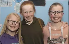  ??  ?? Jenna Ryan, Meadhbh Hegarty and Sophie Cashman from Murrintown NS.