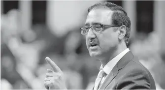  ??  ?? Minister of Infrastruc­ture and Communitie­s Amarjeet Sohi in the House of Commons.