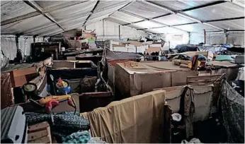  ?? BRENDAN MAGAAR African News Agency (ANA) ?? STRUCTURES inside the tent at Paint City in Bellville, where more than 500 refugees have been living since 2020. They say they’ve had to endure living in appalling conditions. |