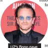  ??  ?? U2’s Bono gave a memorable interview for the documentar­y