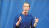  ?? REUTERS ?? Facebook's founder and CEO Mark Zuckerberg