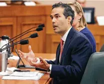  ?? Staff file photo ?? Land Commission­er George P. Bush has amended his disclosure forms to show previous connection­s to 11 companies.