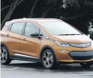  ?? ANDREW McCREDIE / DRIVING. CA ?? The Chevrolet Bolt is the 2017 Canadian Green Car Award winner.