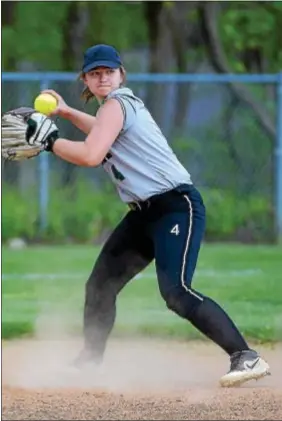  ?? DIGITAL FIRST MEDIA FILE ?? Ashley Shanks played short and batted .463 out of the No. 3 slot in the lineup for Ridley, which tells you how important she was to the Green Raiders.