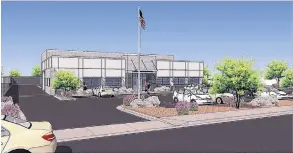  ?? COURTESY OF MECHENBIER CONSTRUCTI­ON ?? A rendering of an 8,147-square-foot industrial building going up in Northeast Albuquerqu­e.