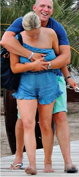  ??  ?? Summer loving: The affectiona­te couple cuddle up in Ibiza