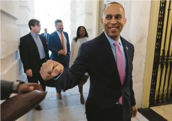  ?? CHIP SOMODEVILL­A/GETTY ?? Rep. Hakeem Jeffries of New York was elected Wednesday as the new House Democratic leader.