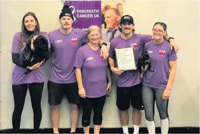  ?? Picture: Scott Maynard ?? Money has been raised towards the fight against pancreatic cancer in memory of Carmarthen rugby stalwart Anthony Maynard, inset. One of his sons, Scott, who runs SM9 Fitness in the village of Peniel, rallied gym members together for a fundraisin­g challenge in aid of Pancreatic Cancer UK as part of Pancreatic Awareness Month’s Take It On event.