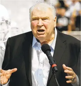  ?? BEN MARGOT AP ?? Former Raiders coach and longtime TV analyst John Madden is subject of new film.