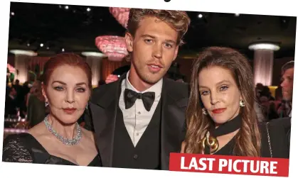  ?? ?? LAST PICTURE Final appearance: Lisa Marie at the Golden Globes in January with Priscilla and actor Austin Butler