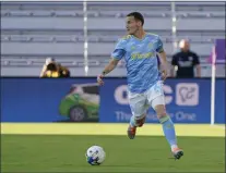  ?? JOHN RAOUX — THE ASSOCIATED PRESS ?? The Union’s success with acquiring Daniel Gazdag, seen in an Open Cup match in Orlando in May, is a big reason why the club might be one big acquisitio­n away from championsh­ip contender status.