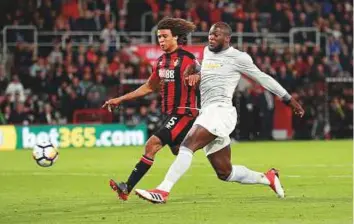  ?? Reuters ?? Goals from Romelu Lukaku (above) and Chris Smalling sealed the points against Bournemout­h after Mourinho made seven changes after a shock loss to West Bromwich Albion on Sunday.