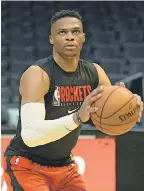  ?? GARY A. VASQUEZ/ USA TODAY SPORTS ?? The Rockets and Russell Westbrook won’t begin workouts until at least May 18.