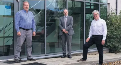  ??  ?? Kenny Shand (centre), Alan Ogilvie, Senior Planning Consultant (left) and Gary Johnston, Managing Director