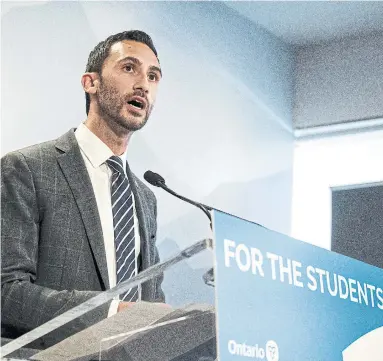  ?? CHRISTOPHE­R KATSAROV THE CANADIAN PRESS ?? None of Ontario Education Minister Stephen Lecce’s changes under the Doug Ford government “appear to be developed with proper consultati­on or in the interest of education,” Lynda Hurley of Toronto writes.