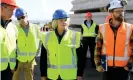  ??  ?? National leader Judith Collins tours constructi­on work building a new wharf at the Port of Napier. Photograph: Kerry Marshall/Getty Images