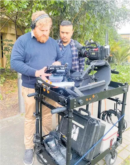  ?? Photo / Supplied ?? A new video explaining EIT’s transition to become Te Pu¯kenga in 2023. Actor Akuhata Keefe (right), with Indelible director Dan Browne.