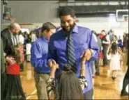  ?? EMILY OVERDORF — FOR DIGITAL FIRST MEDIA ?? Smiles were not hard to find during last week’s Father Daughter Dance at Pottstown Middle School.