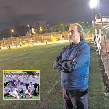  ??  ?? TESTIGOS DE SU DEBUT. Del Horno entrenaba al Palomeras; Fran Santos fue campeón con su Cadete B.