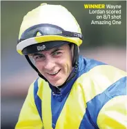  ??  ?? WINNER Wayne Lordan scored on 8/1 shot Amazing One