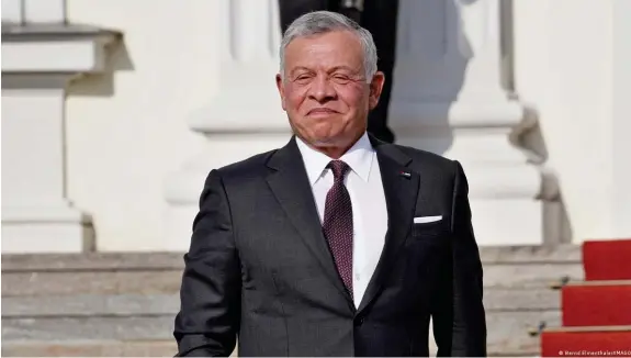  ?? Bild: Bernd Elmenthale­r/IMAGO ?? Der jordanisch­e König Abdullah II muss derzeit viel Kritik einstecken