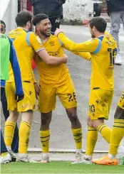  ?? ?? Josh Laurent celebrates his goal against Barnsley