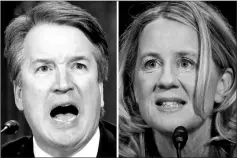  ?? — Reuters photo ?? Kavanaugh and Blasey Ford testify in this combinatio­n photo during a Senate Judiciary Committee confirmati­on hearing on Capitol Hill in Washington, DC, US.