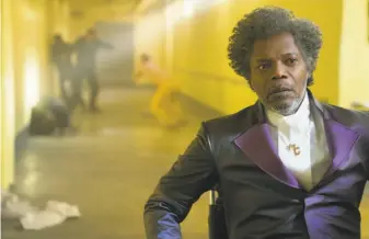  ?? Jessica Kourkounis / Universal Pictures ?? Samuel L. Jackson plays Elijah Price, known as “Mr. Glass,” in a scene from director and screenwrit­er M. Night Shyamalan’s “Glass,” which opens Friday. Critics have panned the movie.