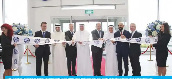  ??  ?? KUWAIT: Wolfgang Ratz, Abdulmohse­n Ali Behbehani, German Ambassador to Kuwait Karlfried Bergner, Ali Morad Behbehani, Achim Schaible, Hussein Morad Behbehani, Andrew Savvas and Deesch Papke.