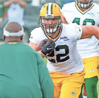  ??  ?? Aaron Ripkowski, who was the main fullback for the Packers, was cut Saturday.