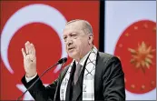  ?? PRESIDENTI­AL PRESS SERVICE ?? Turkish President Recep Tayyip Erdogan intensifie­d criticism Friday over U.S. support for Syrian Kurdish fighters.