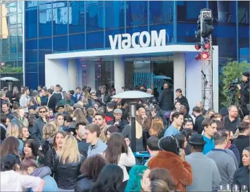  ?? Maury Phillips Getty Images for Viacom ?? VIACOM’S TURNAROUND campaign will be closely watched by Wall Street. The company is coming off a bruising two years in which its stock has fallen 40%. Above, a company event at its new Hollywood offices.