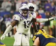  ?? Rick Scuteri / Associated Press ?? TCU linebacker Dee Winters during the first half of the Fiesta Bowl against Michigan on Dec. 31 in Glendale, Ariz.