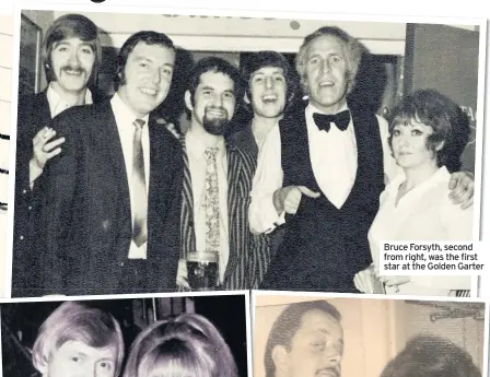  ??  ?? Bruce Forsyth, second from right, was the first star at the Golden Garter