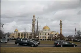  ?? MANDI WRIGHT/DETROIT FREE PRESS FILE PHOTOGRAPH ?? Five hearses are seen leaving after services for Issam Abbas, 42, Rima Abbas, 38, Ali Abbas, 14, Isabelle Abbas, 13, and Giselle Abbas, 7, at the Islamic Center of America in Dearborn, Mich. on Jan. 8, 2019. The Abbas family was killed in a car crash Jan. 6, 2019 in Kentucky on their way home from Florida.