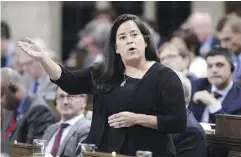  ?? JUSTIN TANG / THE CANADIAN PRESS FILES ?? Minister of Justice Jody Wilson-Raybould says amendments to the Criminal Code need to be crafted carefully.