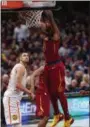  ?? TIM PHILLIS — FOR THE NEWSHERALD ?? Tristan Thompson dunks against the Hawks on Oct. 21 at Quicken Loans Arena.