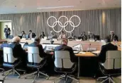  ?? Picture: REUTERS ?? ROUND TABLE: The Internatio­nal Olympic Committee’s executive board meeting in Lausanne, Switzerlan­d, in March.