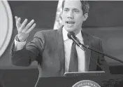  ?? ARIANA CUBILLOS AP ?? Venezuelan opposition leader Juan Guaidó is expected to take part in the events around the summit virtually, without being a full participan­t, U.S. officials said.