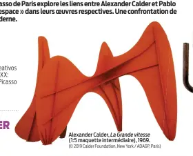  ??  ?? Alexander Calder, La Grande vitesse (1:5 maquette intermédia­ire), 1969. (© 2019 Calder Foundation, New York / ADAGP, Paris)